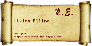 Mikita Ellina névjegykártya